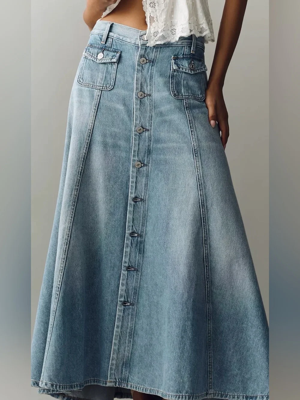 Citizens of Humanity Devin Patch Pocket Maxi Skirt Size 27 $328